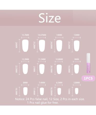 Luvadeyo 24 Pcs Medium Press on Nails - Orange French Fake Nails with Nail Glue | Buy Online Internationally - Buy Online on SooperMarket.com