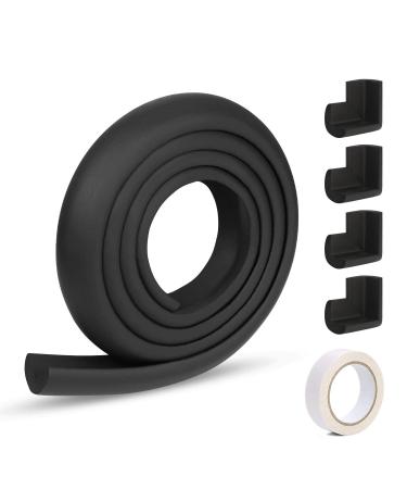 Vicloon Edge Protectors 2 M Foam Safety Strip and 4 Corner Cushion Protector Set Edge Corner Guards for Baby - Black
