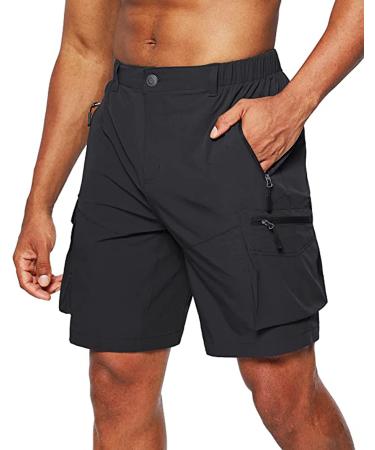 Tansozer Short Hiking Pants Men With Zipper Pocket Outdoor Hiking Mountaineering Summer Shorts M Short Black