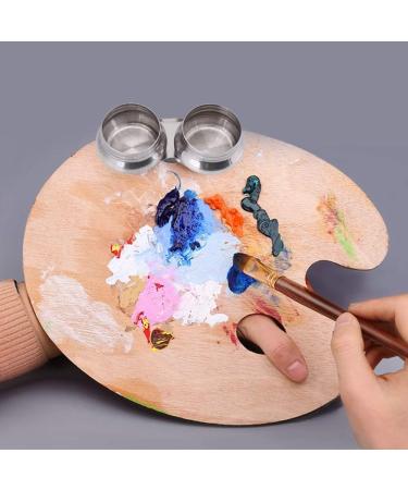 Stainless Steel Double Dipper Palette Cup - Large Size with Screw Hat for Turpentine and Paint Megilp - Buy Online on SooperMarket.com