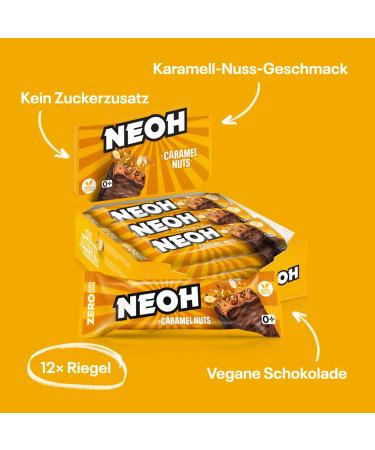 Neoh Zero Sugar Caramel Nut Bar - Vegan Low Carb & Healthy Snack | 12 Pack | 137 Kcal 1g Sugar 6g Protein - Buy Online on SooperMarket.com