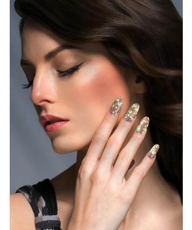 Kalolary 20PCS Luminous Glitter Gel Nail Polish Strips - Glow in the Dark Adhesive Full Wrap Stickers + Nail File - Rose - Buy Online on SooperMarket.com