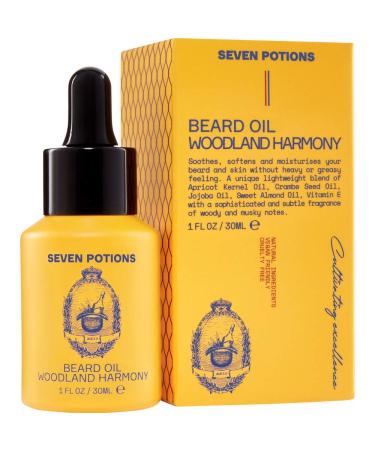 Seven Poons Premium -Bart l for men - jojoba oil -soft soft maker for the care of skin hair and against beard itching - purely natural vegan free of cruelty to animals - Woodland Harmony Woodland Harmony 30 ml (1 Pack)