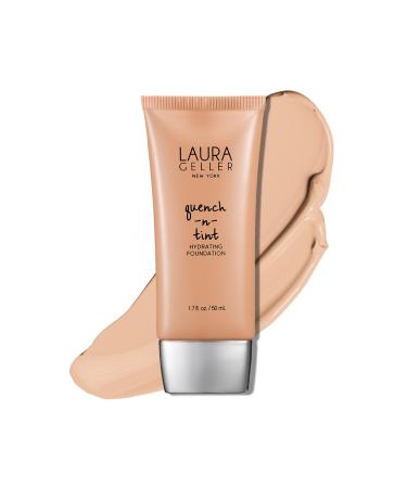 LAURA GELLER NEW YORK Quench-n-Tint Hydrating Foundation - Light/Medium - Sheer to Light Buildable Coverage - Natural Glow Finish - Lightweight Formula with Hyaluronic Acid 02 Light/Medium