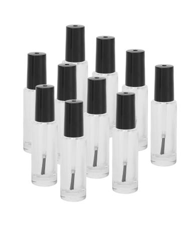 Nail Polish Bottle with Funnel Nail Polish Bottle with Brush Cap Transparent for Nail Polish for Acetone