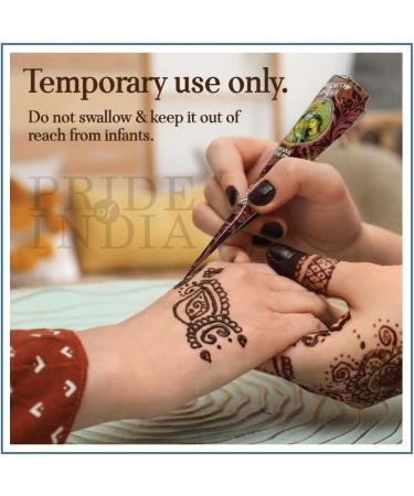 Pride Of India - Henna Paste 6 Cones + 6 Cones FREE - 1.25oz Large Tube - NEW - 100% Natural Plant Based - NO Chemicals/Dyes - Cruelty Free - Amazing Value Kid Friendly - Use like a Pen - Temporary Coloring Product - Washes away in 10-12 Days 12 Count (Pa - Buy Online on SooperMarket.com