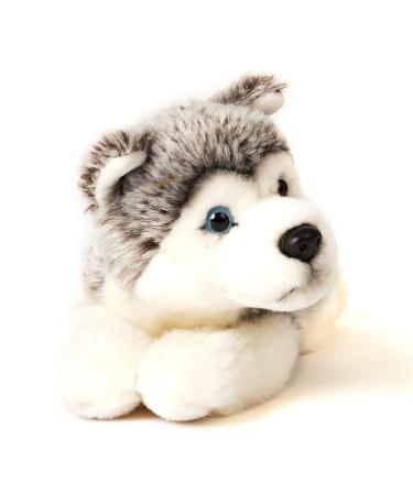 Uni-Toys - Husky puppy grey lying - 23 cm (length) - Plush dog pet - Plush toy cuddly toy