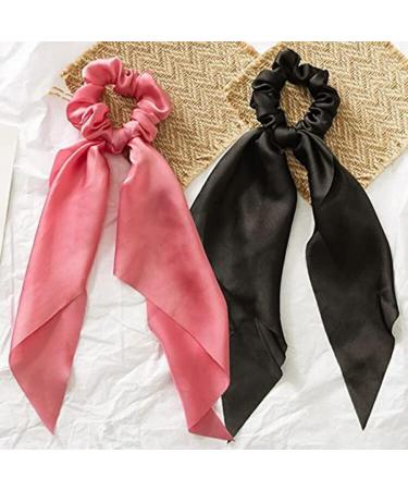 Hair Scarf Scrunchies Bow Scrunchies for Hair Chiffon Floral Scarf BowPonytail Holder for Women Girls (liangA) - Buy Online on SooperMarket.com