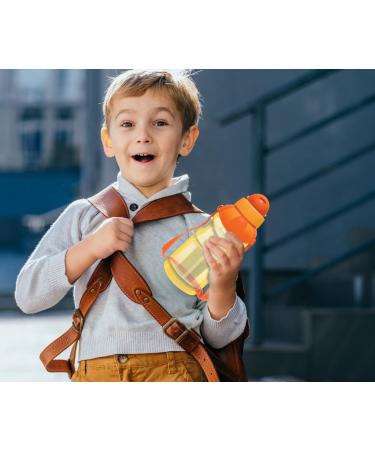 4-Pack Kids Water Bottles 13oz - Spill Proof Straw Sippy Cups with Flip Top Lid - Bulk Reusable & BPA-Free - Ideal for School, Trips, Daycares - Cute Toddler Design - Multi-color - Buy Online on SooperMarket.com