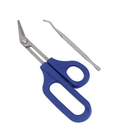 Long Handle Toenail Scissors Stainless Steel Toe Nail Scissors Clippers with Thick & Ingrown Toenail File Easy Ergonomic Cuticle Cutter for The Elderly Back Pain Chiropody Podiatry