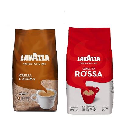 Lavazza 1 x Crema E Aroma 1 kg & Lavazza Qualita Rossa Coffee Beans 1 kg Crema E Aroma & Qualita Rossa 4 Piece Set