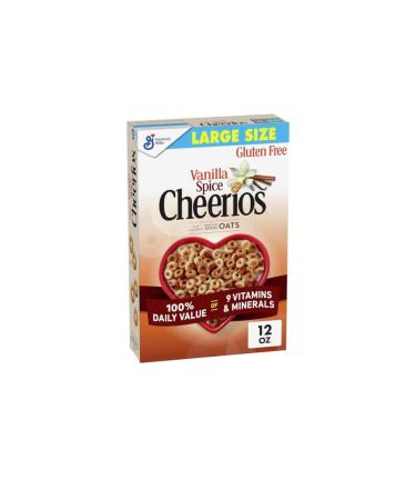 General Mills Vanilla Spice Cheerios Cereal 12oz (340g) | Made with Real Cinnamon | No Artificial Colours and Flavours | Gluten Free | Large Size