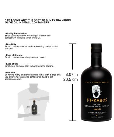 2023 Gold Medal Winner: PJ KABOS Family Reserve Organic Greek EVOO - Robust 16.9 oz Bottle - Buy Online on SooperMarket.com