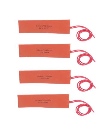 4pcs Silicone Rubber Heating Pad Ible Silicone Heating Mat Rubber Heating Blanket for Industrial Equipment 20W 12V Silicone Heating Pad 12V