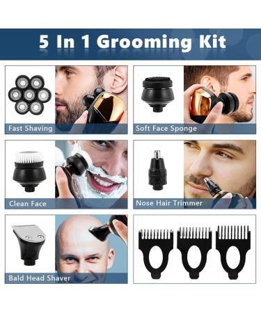 Head Shavers for Bald Men - 5 in 1 Waterproof Electric Razor | 7D Floating Cutter USB Rechargeable Trimmer - Buy Online on SooperMarket.com