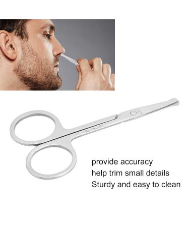Professional Nose Hair Scissors - Stainless Steel Round Safety Tip Grooming Scissors for Men | Moustache Beard Eyebrow Trimmer - Buy Online on SooperMarket.com
