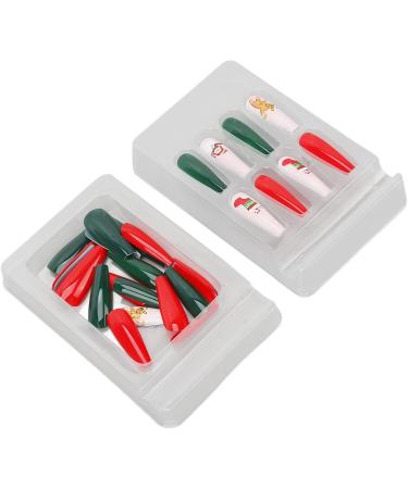 Christmas False Nails Thin Full Wrap Colourfast Pattern Fake Nails 30pcs for Christmas Holiday (0070 LJ04) - Buy Online on SooperMarket.com