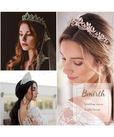 Bmirth Baroque Crown and Tiara - Gold Crystal Pearl Wedding Queen Crown for Women and Girls - Buy Online on SooperMarket.com