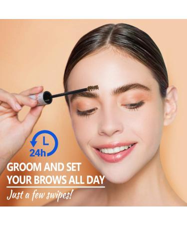 Charming 4D Tinted Eyebrow Gel in Dark Gray - Waterproof, Long Lasting, Non-Sticky, Cruelty Free & Paraben Free - Includes Spoolie Brush & Eyebrow Razor - 5.0g - Buy Online on SooperMarket.com