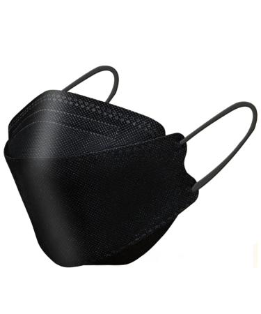 SOYOUNGS KF94 Face Mask 40 Pcs, 4-Layer Individual Packaging Filter Disposable Masks, 3D Fish Type Design,Breathable and Comfortable, Protective and Safe for Adult Women and Men (40Pcs,Black)