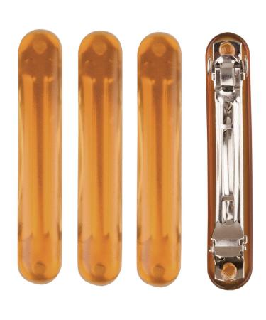Patent hair clips light brown set of 4