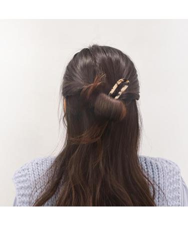 U-shaped Hairpin 3 Cellulose Acetate Acrylic Hairpin Pill Head Chinese Ancient Style Tortoise Shell U Shaped Simple Coiffure Elegant Cheongsam Matching Hair Accessories Hair Fork French (A) - Buy Online on SooperMarket.com