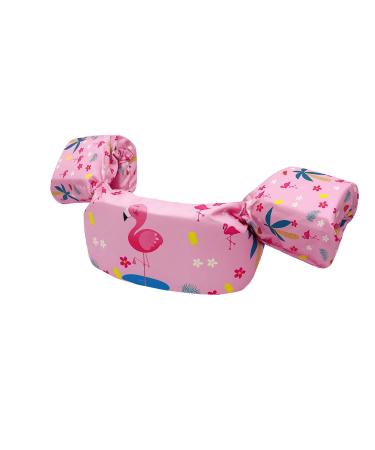 Silfrae Swim Vest Swim Floatation Vest Learn-to-Swim Device for Kids 30-50 lbs A+ Pink Flamingo