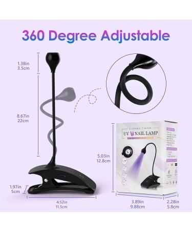 AORAEM 3W LED Nail Lamp - Portable Professional Gel Nail UV Light with Timers for Home DIY - Flash Cure Nail Polish - CC-Touch Black - Buy Online on SooperMarket.com