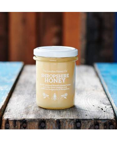 The London Honey Co. British Honey Duo (2x250g Jars) + Wooden Dipper - Ling Heather & Shropshire Creamed - Raw, Unpasteurised, All Natural - Honey Gift Set - Buy Online on SooperMarket.com