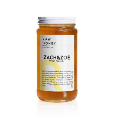 Unfiltered Raw Honey by Zach & Zoe Sweet Bee Farm – (1) 16 Ounce Jar of Goldenrod Honey - Pure Farm Raised Honey with Powerful Anti-oxidants, Amino Acids, Enzymes, and Vitamins! Goldenrod 1 Pound (Pack of 1)
