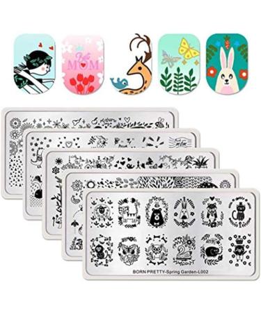 Nail Art Stamping Template Kit - 5 Geometric Pattern Plates for DIY Nail Art | Multi-Style Manicure Templates - Buy Online on SooperMarket.com
