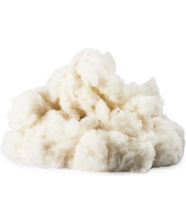 Bright Creations Stuffing for Crafts, Wool Batting for Pillow Filler, Stuffed Animals, Cushions (16oz, Natural White)