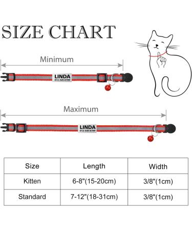 Tagme Cat Collar 2 Pack - Custom Name & Phone Number Safety Clasp & Bell Standard Size 18-31cm Red - International Shipping Available - Buy Online on SooperMarket.com
