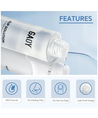 GAOY Slip Solution Kit for Poly Gel Nails - 145ml Anti-Stick Gel with Brush & Dual Forms for DIY Nail Art - Buy Online on SooperMarket.com