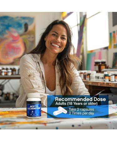 CONFIDENT HEALTH - Acetyl L-Carnitine 500mg - Premium Brain and Energy Support Supplement 60 Veggie Capsules Gluten Free 30 Servings One Month Supply - Buy Online on SooperMarket.com