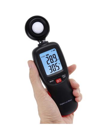 Digital Light Meter with Data Record, Backlight, Lux & Temperature Meter - 0-200,000 Lux/FC Measurement Range - MAX/MIN/Hold Function - Buy Online on SooperMarket.com