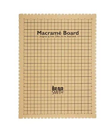 The Beadsmith Macrame Board  11.5 x 15.5 inches  0.5-inch-Thick Foam  10x14 Grid for Measuring  Bracelet Project with Instructions Included  Create Macrame and Knotting Creations 14 Inches X 10 Inches