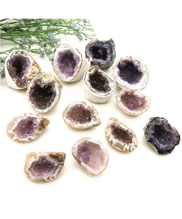 1 Pack Natural Crystal Colored Agate Geode Cut Crystal Cluster Stones Beautiful Crystal Home Goods