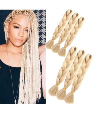 Braiding Hair Blond Jumbo Braids Extensions 6pack Braids Extensions Ombre 24 "Kunsthaar Box Braid Hair For Einning Blond Light Brown
