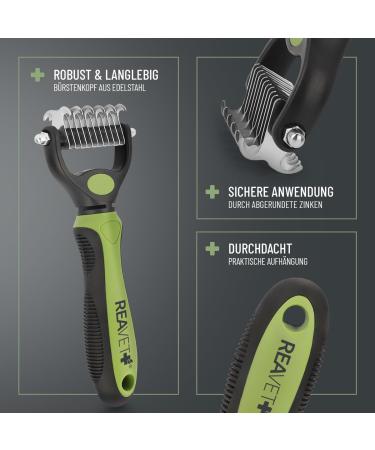 Reavet Dog & Cat Brush - Underwool Brush for Long Hair Medium Breeds (S-M) | Massage Effect & Top Hair Protection | Ideal Fur Brush for Dogs & Cats - Buy Online on SooperMarket.com