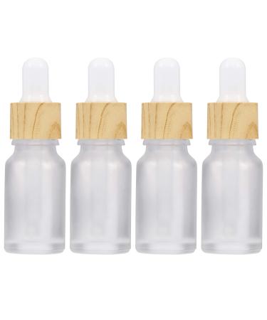 Minkissy 4 pieces of plastic 10ml of empty essential oil bottle essential oil dropper bottles for essential oils empty bottle of travel containers Tropper Glass sample transparent 8.7 x 3 cm