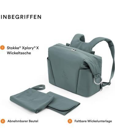 Stokke Xplory X Wrap Pocket | Versatile Shoulder Bag & Backpack | UPF 50+ Water-Repellent Easy to Clean - Cool Teal - Buy Online on SooperMarket.com