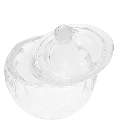 IMIKEYA Glass Jar Wedding Decor Nail Art Liquid Holder Nail Cups Nail Dish for Acrylic Nails Acrylic Nail Supplies Nail Art Accessories Nail Dish Bowl with Lids Glass Candy Powder Plate 1