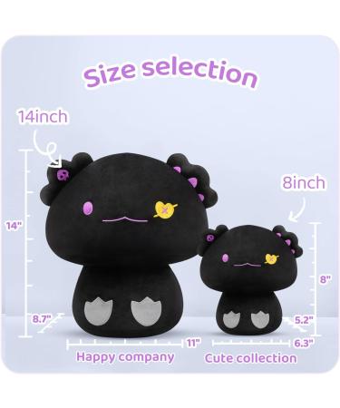 Mewaii 8'' Black Devil Axolotl Mushroom Plushie Stuffed Animal Pillow Toy - Buy Online on SooperMarket.com