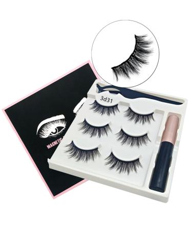 Magnetic Eyelashes And Eyeliner Kit 3 Pairs Reusable Magnetic Lashes With Eyeliner 3D Natural Look False Eyelashes Magnetic Eyelashes Natural Looking Lashes