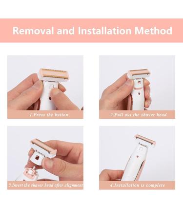 Women Shaver Replacement Heads 6PCS Set - Rechargeable Body Shaver & Trimmer Heads with Clean Brushes - Compatible with Finishing Touch - Storage Box Included - Buy Online on SooperMarket.com