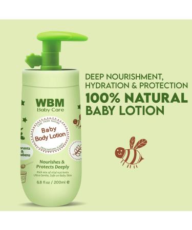 WBM Care Baby Lotion with Natural Honey and Wheatgerm Oil - 6.8 oz (Pack of 3) | Nourishing Face & Body Lotion for Deep Protection | 20.4 Fl Oz (Pack of 1) | Modern Formula - Buy Online on SooperMarket.com