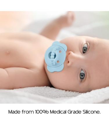 Silicone Baby Pacifier with Collapsible Handle | BPA Free Soother for 6-18 Months Old | 6-Pack Sports Colors - Buy Online on SooperMarket.com