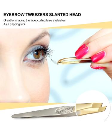Sularpek Stainless Steel Slant Tweezer Set for Facial Hair - 2pcs Eyebrow Tweezers for Women and Men - Buy Online on SooperMarket.com