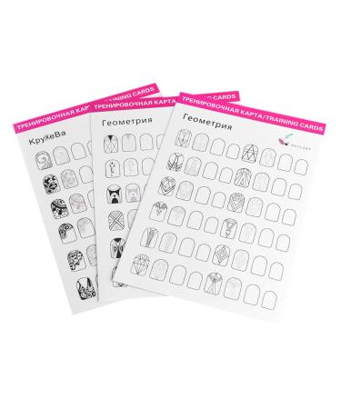 Nail Art Practice Book Beginner Manicure Training Drawing Cards Easy to Clean 12 Sheets Manicure Training Cards